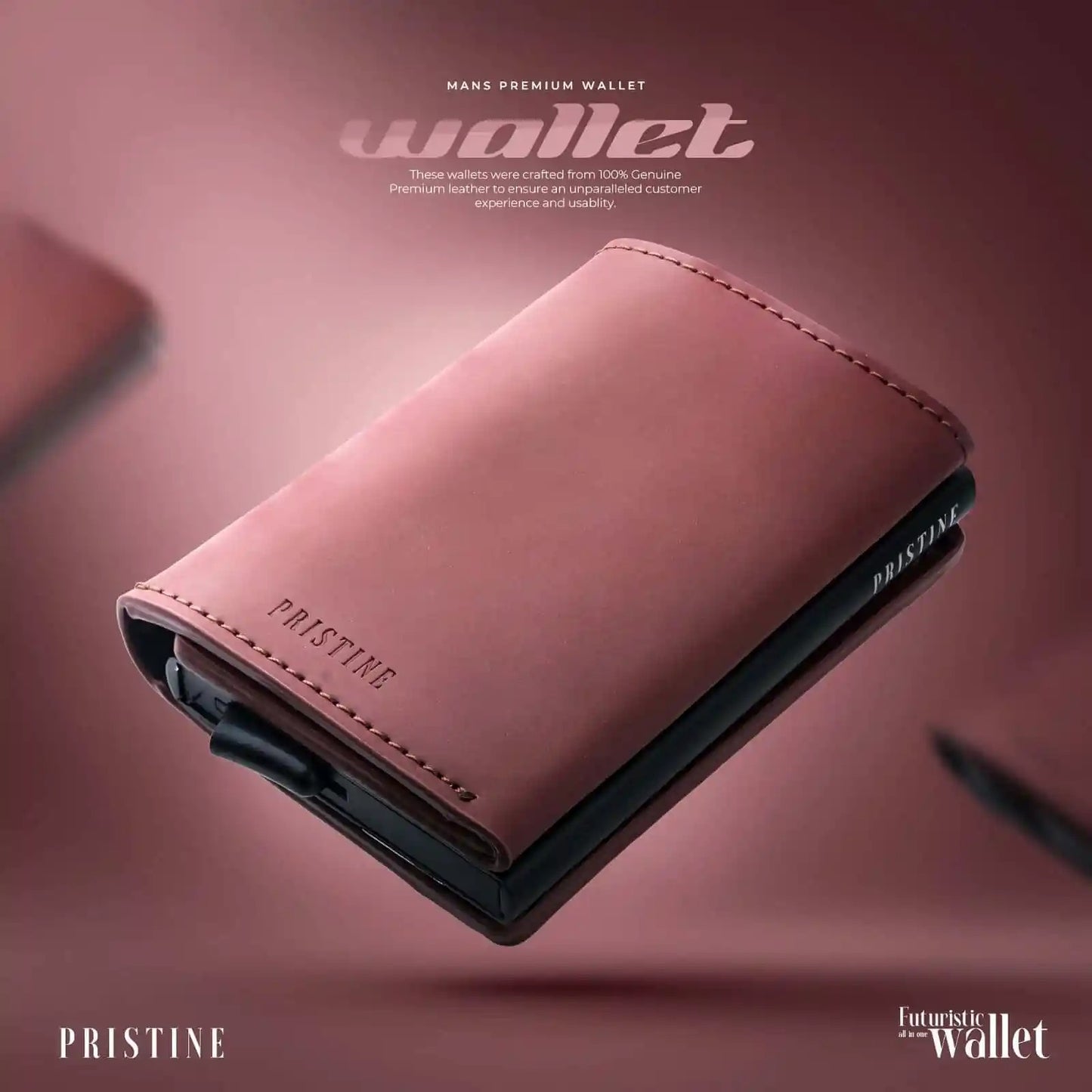 Clayein Edge Wallet Blush Pink - Napa Genuine Leather