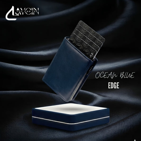 Clayein Edge Wallet Ocean Blue - Napa Genuine Leather