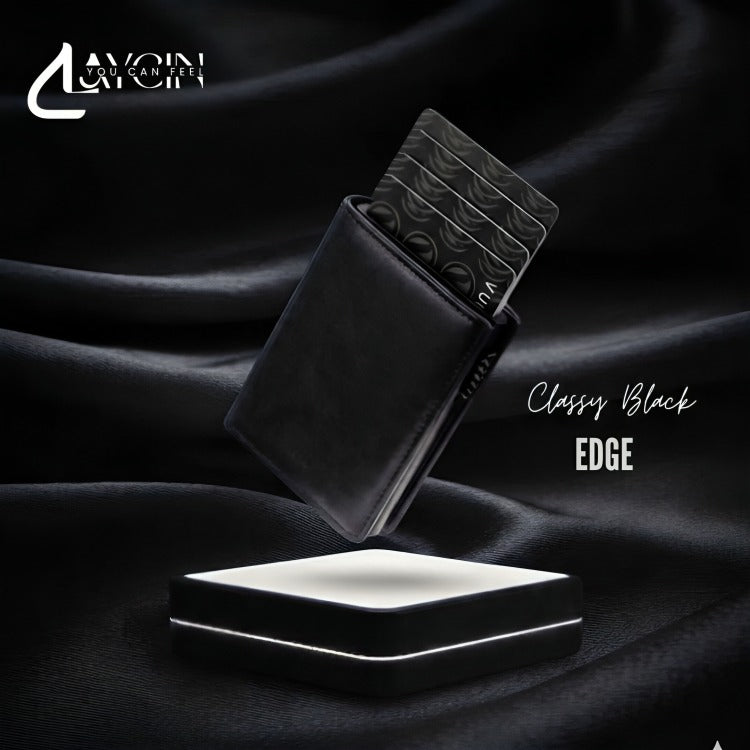 Clayein Edge Wallet Classy Black - Napa Genuine Leather