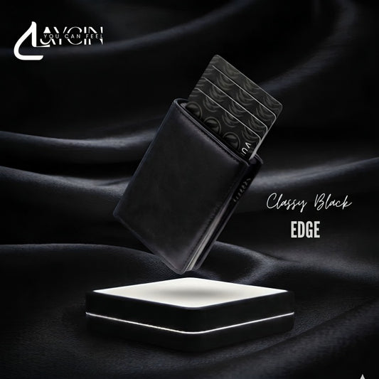 Clayein Edge Wallet Classy Black - Napa Genuine Leather