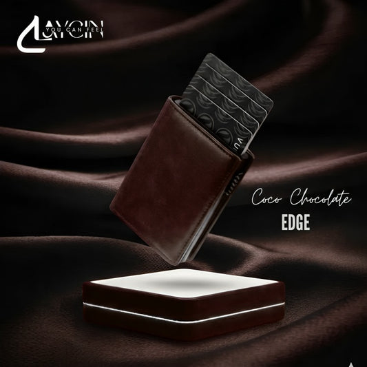 Clayein Edge Wallet Coco Chocolate - Napa Genuine Leather