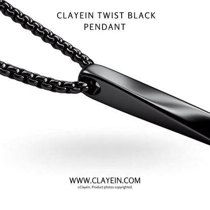 Clayein Twist Black Pendant