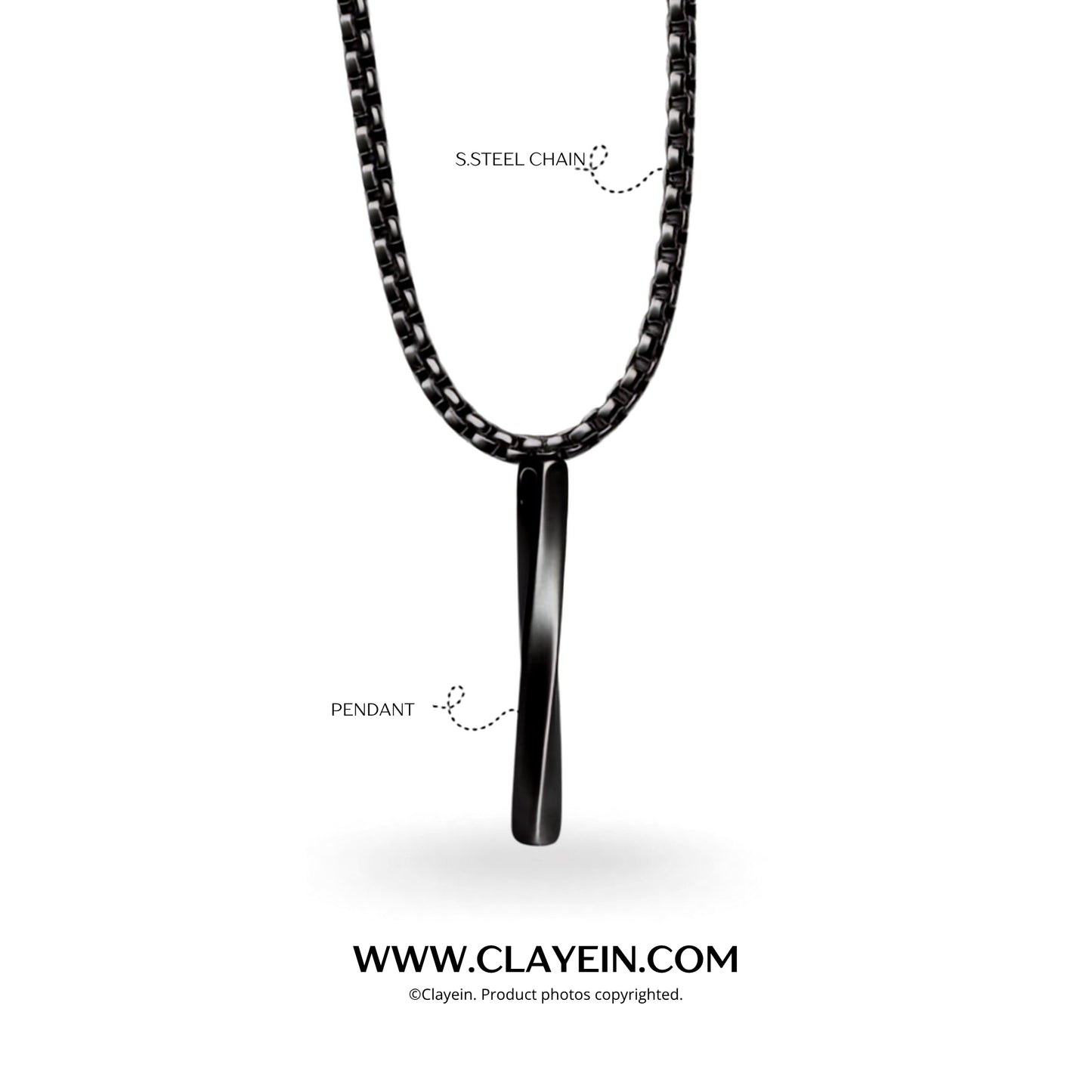 Clayein Twist Black Pendant